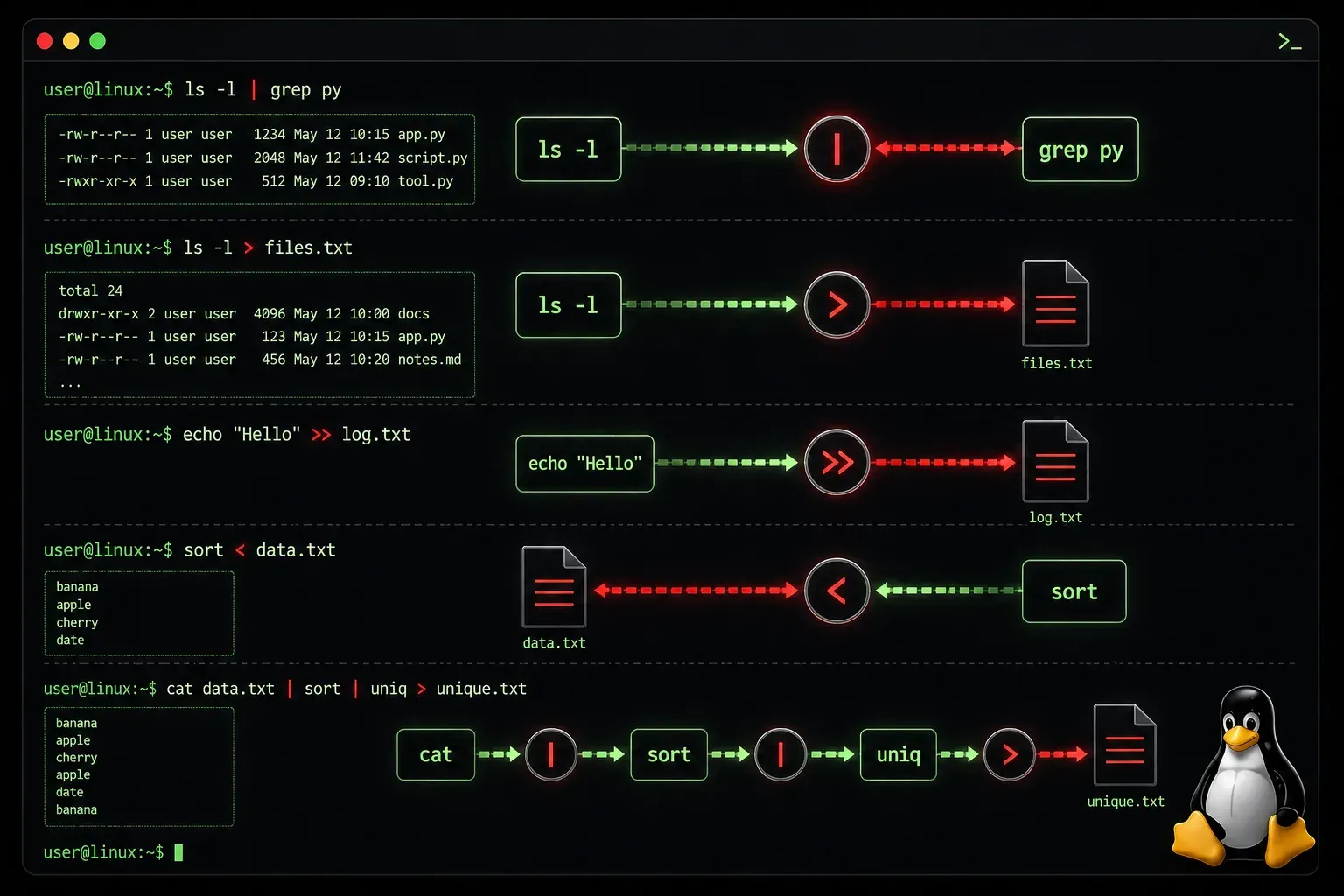 Linux Channel Redirection Explained
