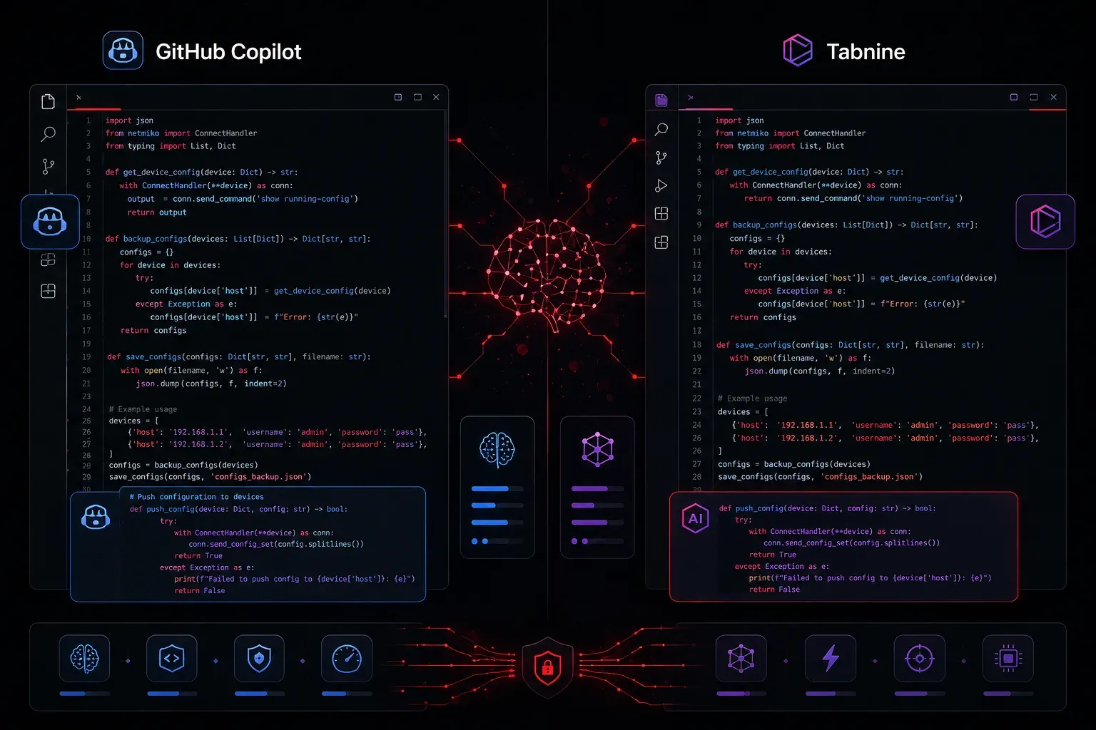 GitHub Copilot vs Tabnine: Which AI is Better for Network Automation?