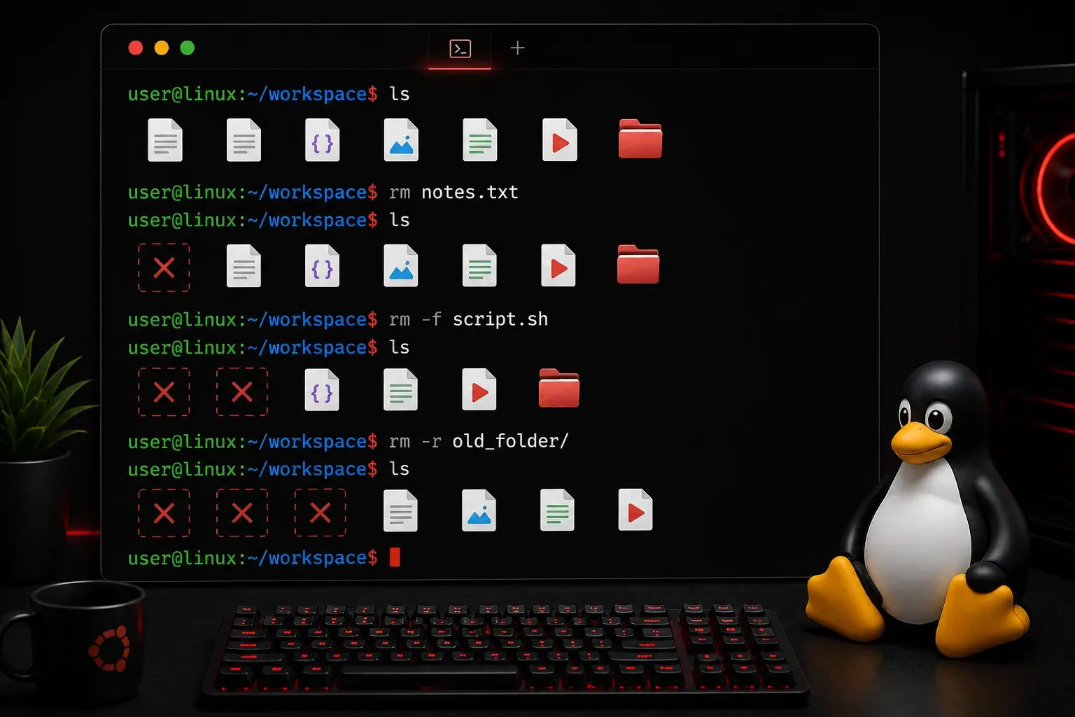 Deleting Files and Folders in Linux
