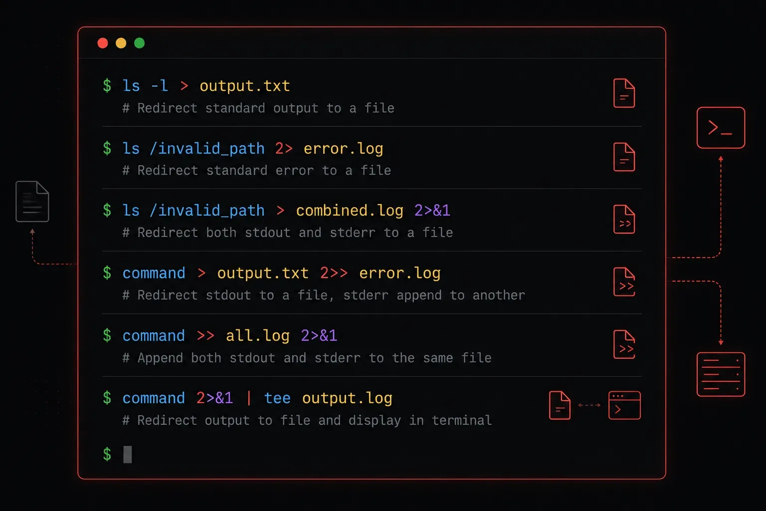 Redirecting Output in Bash